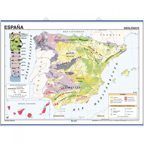 España, Geológico/Climático 140 x 100 cm