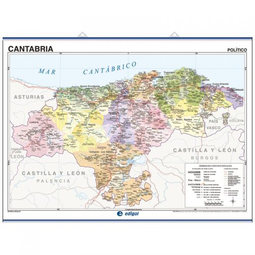 Cantabria, Físico / Político 140 x 100 cm
