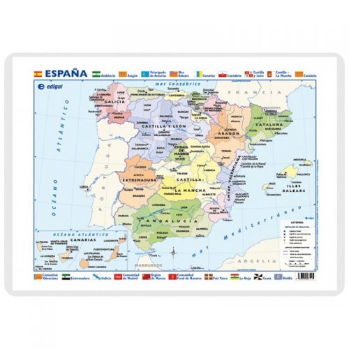 España, Físico/Político 42 x 30 cm