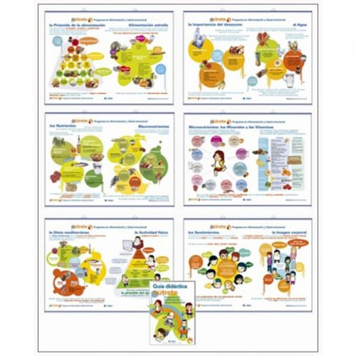 Lote de 3 láminas "Programa en Alimentación y salud emocional" 130 x 93 cm